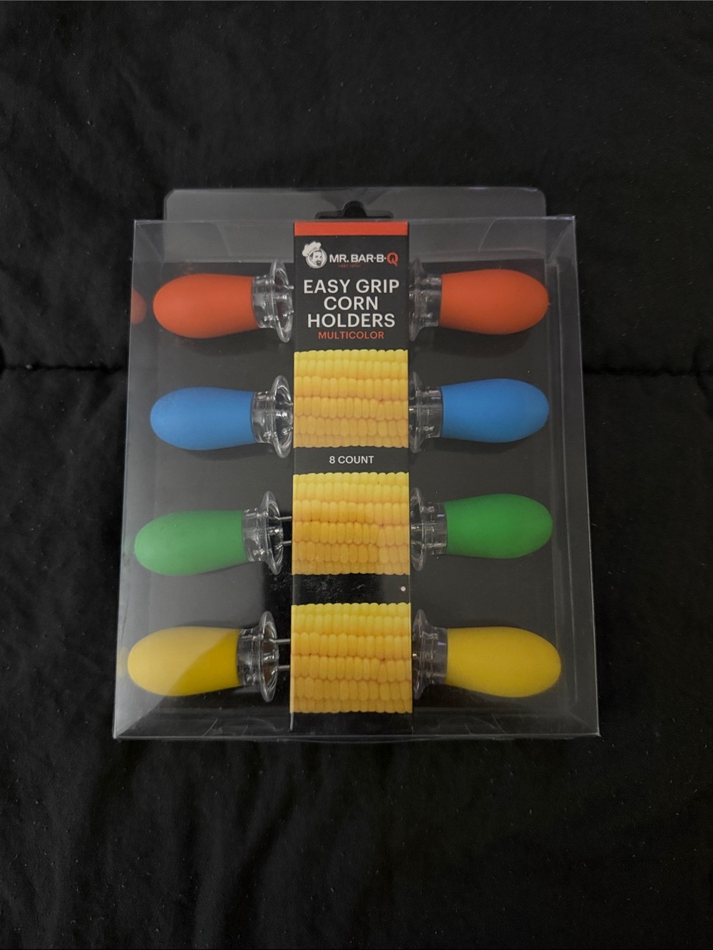 Multicolor Easy Grip Corn Holders - 8 Pack (Red, Blue, Green, Yellow)
